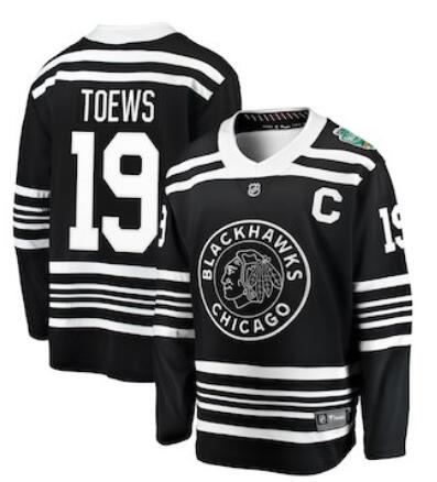 Men Jonathan Toews Chicago Blackhawks adidas 2019 Winter Classic Authentic Player Jersey – Black