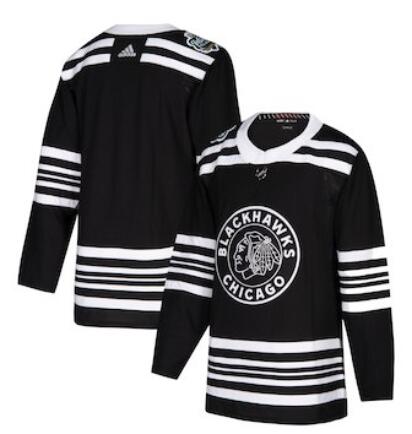 Men Chicago Blackhawks adidas 2019 Winter Classic  Jersey – Black