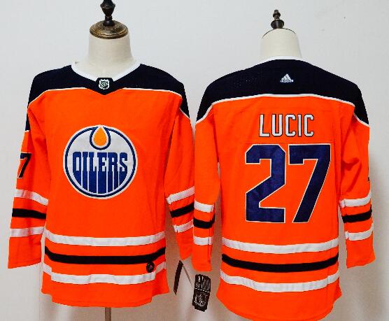 Adidas Edmonton Oilers #27 Milan Lucic Orange Home Authentic Stitched Youth NHL Jersey