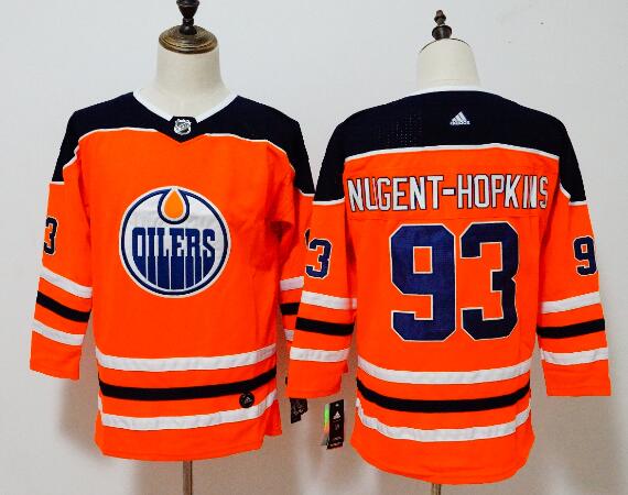 Youth Kids Adidas Edmonton Oilers #93 Ryan Nugent-Hopkins Orange  Jersey