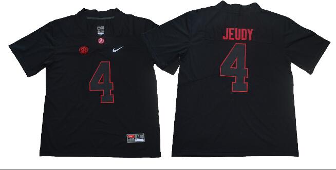 New Men College Alabama Crimson Tide 4 Jerry Jeudy Black Jerseys