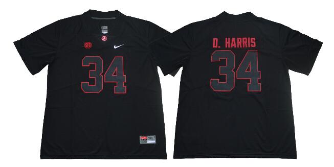 New Men College Alabama Crimson Tide 34# Damien Harris Jerseys B;acl