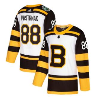 Men's Boston Bruins #88 David Pastrnak adidas 2019 Winter Classic Authentic Player White Jersey