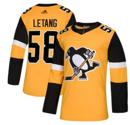 Men's Pittsburgh Penguins Kris Letang adidas Gold Alternate  Player Jersey