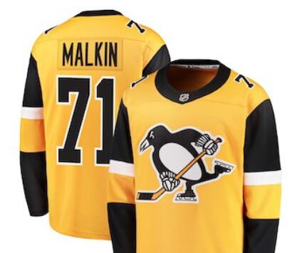 Men's Pittsburgh Penguins Evgeni Malkin 71#  Gold Jersey