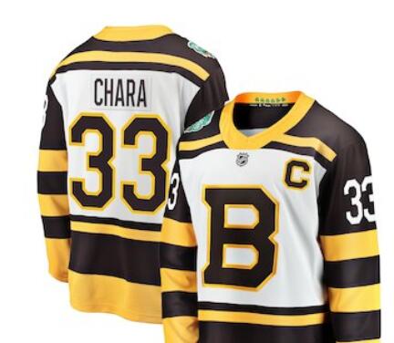 Men's Boston Bruins Zdeno Chara 33 Branded White 2019 Winter Classic  Jersey