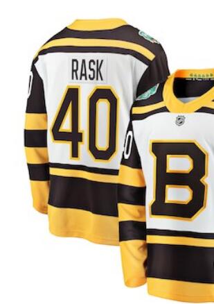 Men's Boston Bruins Tuukka Rask 40  White 2019 Winter Classic Jersey