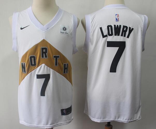New Nike Men's Toronto Raptors #7 Kyle Lowry White NBA Basketball Jersey City Edition