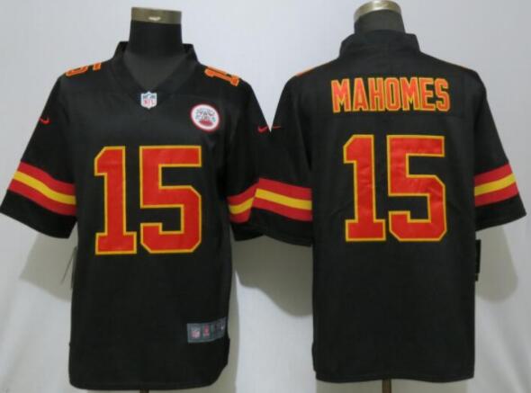 New Nike Kansas City Chiefs 15 Mahomes Black 2017 Vapor Untouchable Limited Player