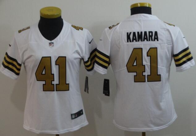 Women New Nike New Orleans Saints 41 Kamara jersey white