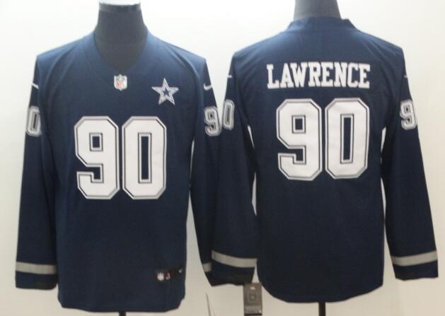 Men Nike Dallas cowboys 90 Lawrence Blue Therma Long Sleeve Jersey