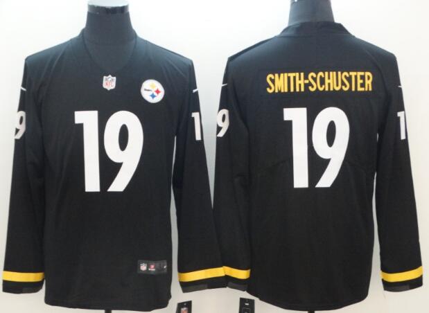 Men's Pittsburgh Steelers JuJu Smith-Schuster Nike Black Long Sleeves Jersey