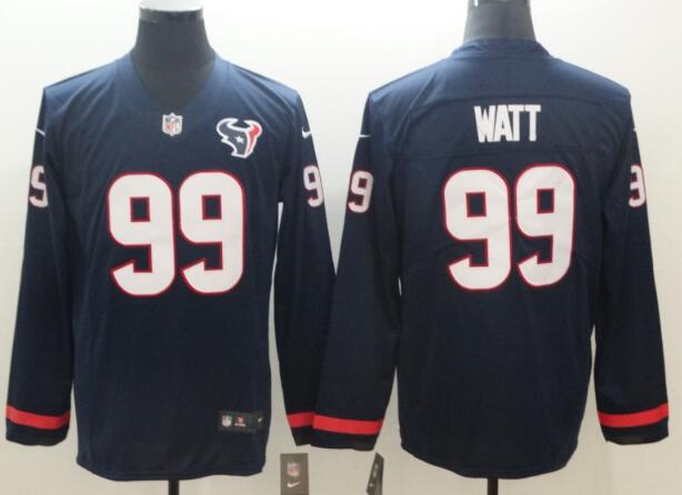 Men's Houston Texans J.J. Watt Long Sleeves Jersey