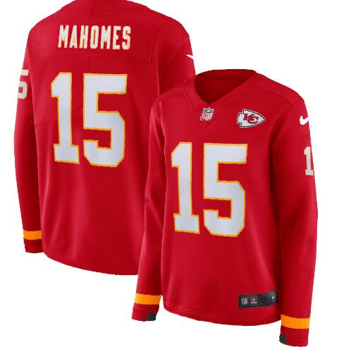 New Nike Kansas City Chiefs 15 Mahomes Long Sleeves Jersey