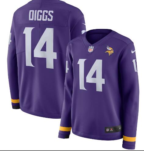 Nike Minnesota Vikings #14 Stefon Diggs Long Sleeves Jersey