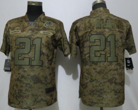 Women New Nike Washington Red Skins 21 Taylor Nike Camo Salute to Service Limited Jersey