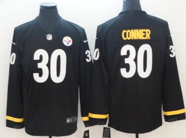 Men's New Nike Pittsburgh Steelers 30 Conner Black  Long Sleeves Jersey