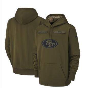 Men's San Francisco 49ers Nike Olive Salute to Service Sideline Therma Performance Pullover Hoodie