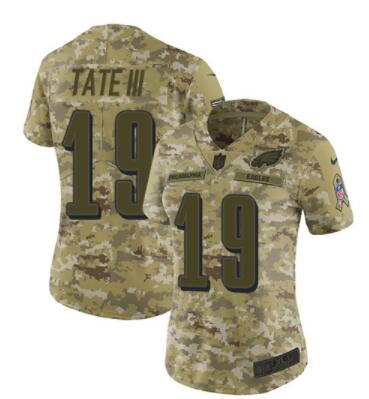 Nike Eagles #19 Golden Tate III Camo Women's Stitched NFL Limited 2018 Salute to Service Jersey