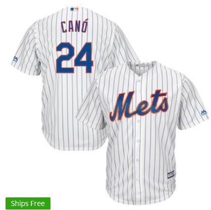 Men's New York Mets Robinson Cano Majestic White/Royal Home Cool Base Player Jersey