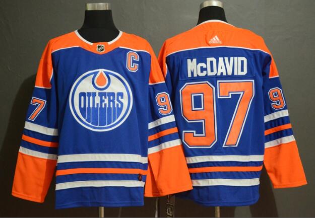 Adidas Edmonton Oilers #97 Connor McDavid  Men Blue Jersey