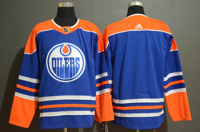 Men's Edmonton Oilers Blank Blue adidas Hockey Stitched NHL Jersey