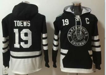 Adidas Chicago Blackhawks #19 Jonathan Toews Black 2019 Winter Hoodie