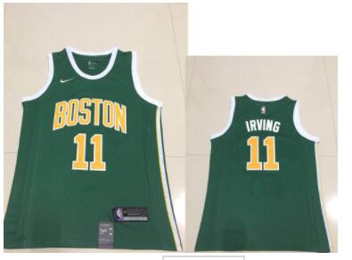 Men's Boston Celtics Kyrie #11 Irving Nike Green 2018/19 Swingman Earned Edition Jersey