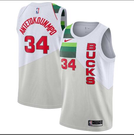 New Nike Milwaukee Bucks #34 Giannis Antetokounmpo Men Earned Edition Jersey