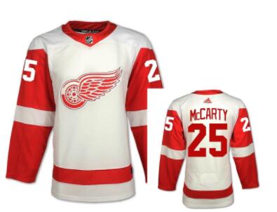 Men's Adidas Detroit Red Wings #25 Darren McCarty White Road Authentic NHL Jersey