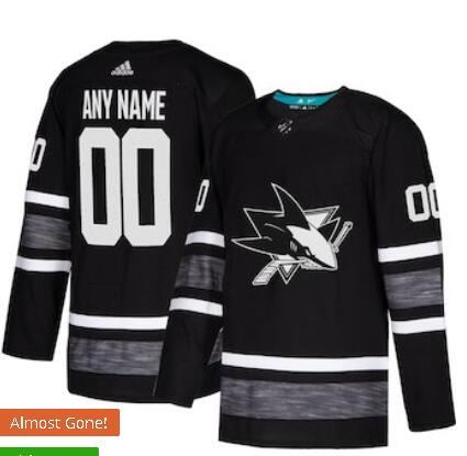 Men's San Jose Sharks adidas Black 2019 NHL All-Star Game Parley Authentic Custom Jersey