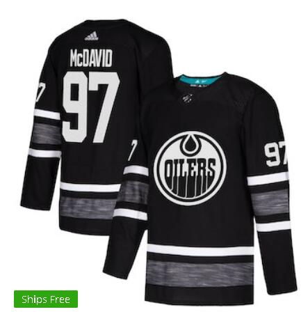 Men's Edmonton Oilers Connor McDavid adidas Black 2019 NHL All-Star Game Parley Player Jersey