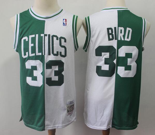 Men Nike Boston Celtics #33 Larry Bird  Split Basketball Jersey