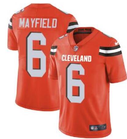 Nike Browns #6 Baker Mayfield Orange  Men Football Jersey