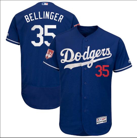Men's 2019 Spring Training Los Angeles Dodgers #35 Cody Bellinger Blue Stitched Jersey