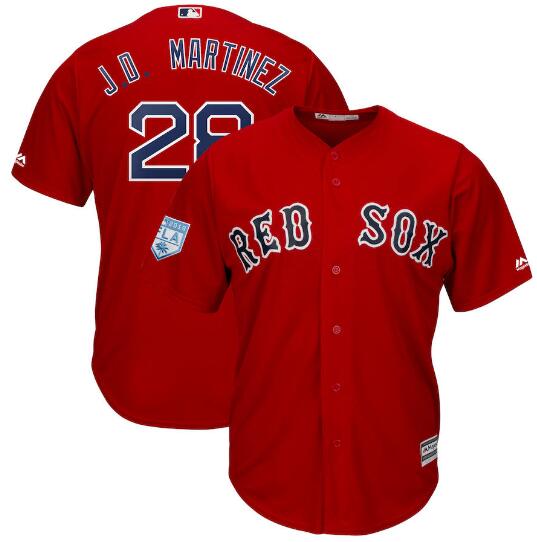 Men's Boston Red Sox #28 J.D. Martinez 2019 Spring Training Stitched Jersey