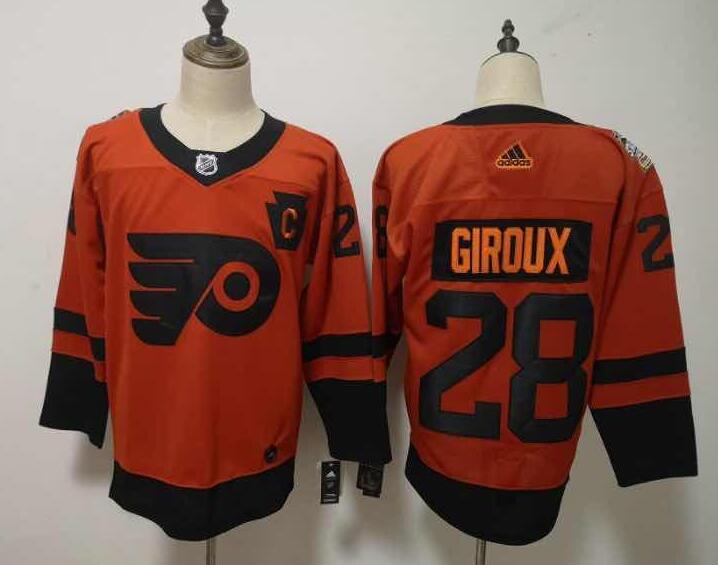 Men's Philadelphia Flyers Claude Giroux adidas Orange 2019 NHL Stadium Series Player Jersey