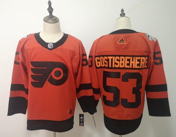 Men's Philadelphia Flyers  #53  Shayne Gostisbehere adidas Orange 2019 NHL Stadium Series Player Jersey