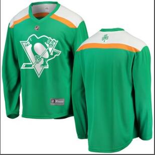 Fashion Men's  Pittsburgh Penguins Green Stitched Hockey jersey