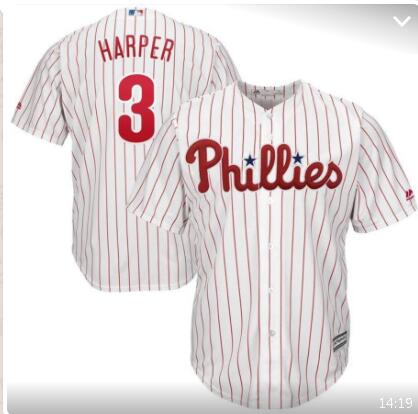 Men's Philadelphia Phillies Bryce Harper Majestic White Home  Cool Base Player Jersey