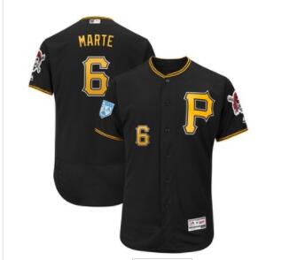 Men's Pittsburgh Pirates 6 Starling Marte Majestic Black 2019 Spring Training Flex Base Player Jersey