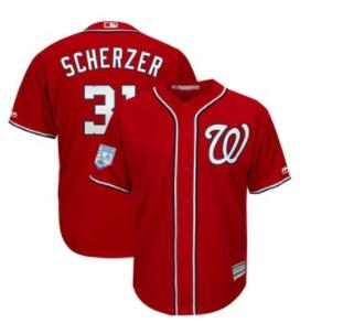 Men's Washington Nationals 31 Max Scherzer Majestic Scarlet 2019 Spring Training Cool Base Player Jersey