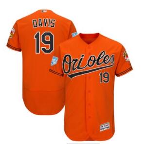 Men's Baltimore Orioles 19 Chris Davis Majestic Orange 2019 Spring Training Flex Base Player Jersey