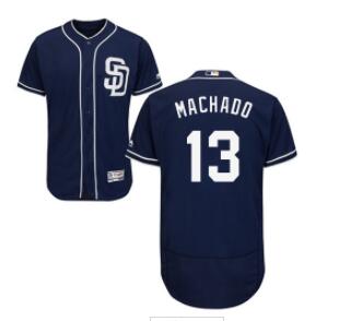 Men's San Diego Padres #13 Manny Machado Navy Blue  Stitched Baseball Jersey