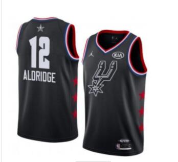 San Antonio Spurs #12 LaMarcus Aldridge Black Basketball Jordan Swingman 2019 All-Star Game Jersey Custom