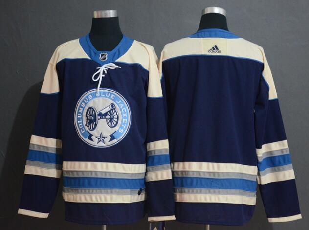 Men's Columbus Blue Jackets  Blank Stitched NHL Adidas Hockey Jersey