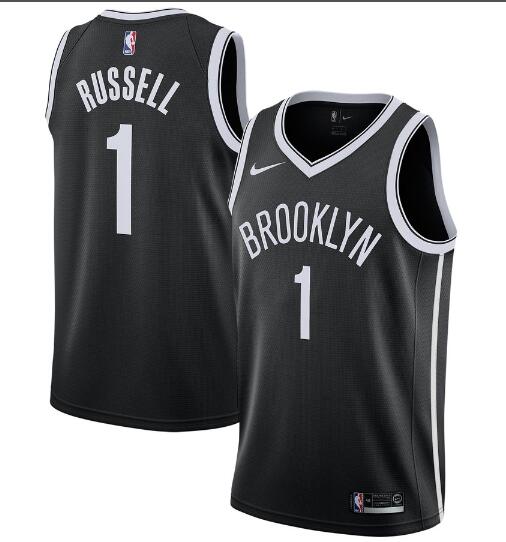 Men's NBA Brooklyn Nets #1 Dangelo Russell Jersey 2017-18 New Season City Edition Jersey