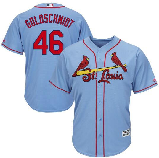 Men's St. Louis Cardinals #46 Paul Goldschmidt Light Blue Cool Base Jersey