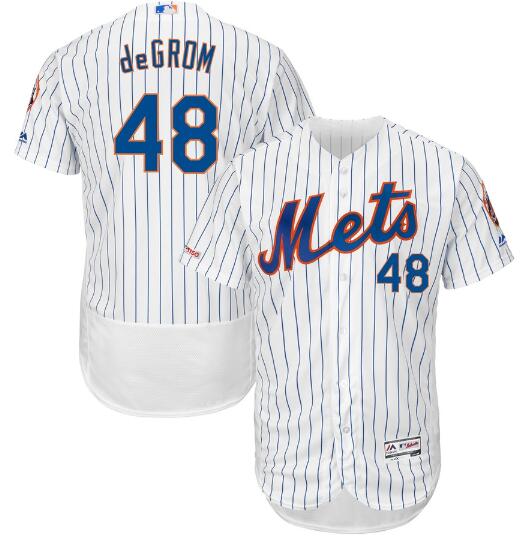 Men's New York Mets Jacob deGrom Majestic Home White/Royal Flex Base Authentic Collection Player Jersey