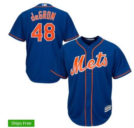 Men's New York Mets Jacob deGrom Majestic Royal Alternate Cool Base Player Jersey